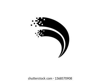 Digital Brush Shape Logo Template, Icon, Symbol - Vector