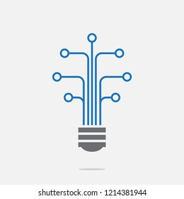 Digital Bulb Logo Information Technologylighting Growth Stock Vector ...