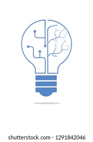 Digital Bulb logo  of information technology.Lighting and the growth of digital technology business and success.