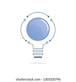 Digital Bulb logo  of information technology.Lighting and the growth of digital technology business and success.