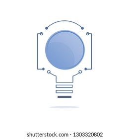 Digital Bulb logo  of information technology.Lighting and the growth of digital technology business and success.