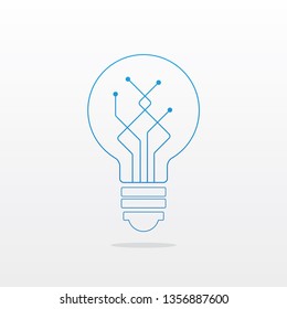 Digital Bulb logo  of information technology.Lighting and the growth of digital technology business and success.