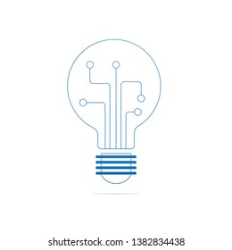 Digital Bulb logo  of information technology.Lighting and the growth of digital technology business and success.