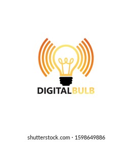 Digital Bulb Logo Template Design