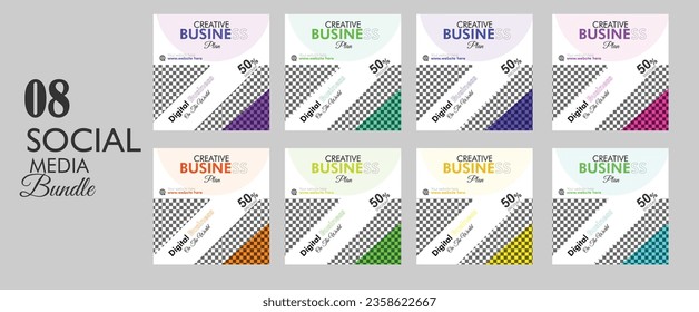 Digital Business Advertising Social Media bundle or Square Business Concept Social Media Post.corporate business bundle,modern and unique professional business social media bundle,