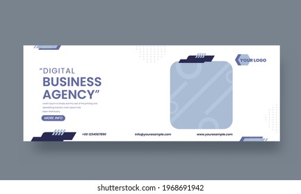 Digital Business Agency Social Media Banner Or Header Design With Copy Space In White Color.