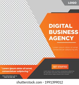 Digital business agency social media banner or square flyer template or Instagram