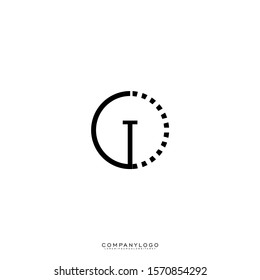 digital business black circle T logo letter simple design concept.