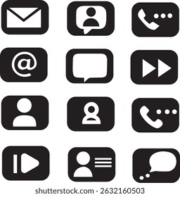 digital business cards icons on Isolate