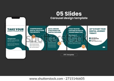Digital Business Carousel Post Template for Social Media