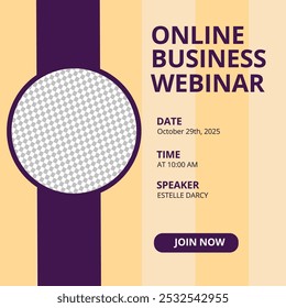 Digital Business Entrepreneur live webinar banner invitation and social media post template.