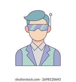 Executivo empresarial digital com gráfico de headset