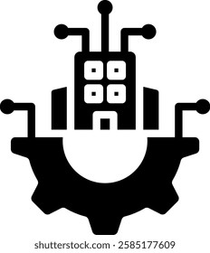 Digital Business Icon Glyph Vector Illustration