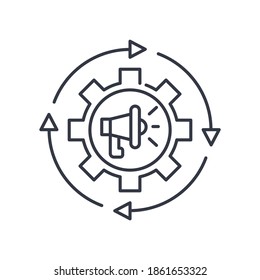 Icono de negocio digital, ilustración lineal aislada, vector de línea delgada, signo de diseño web, símbolo de concepto de contorno con trazo editable sobre fondo blanco.