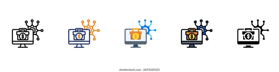 Digital Business Icon Multiple Style Vector Illustration