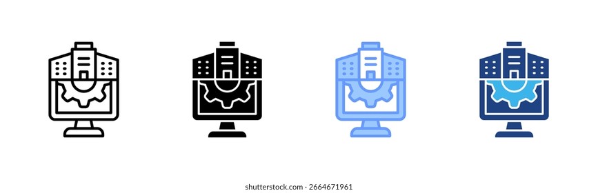 Conjunto de iconos de negocios digitales colección de estilo múltiple