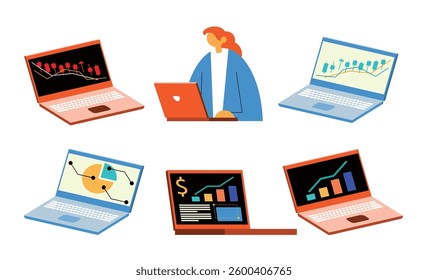 Digital Business Icons Collection vector illustration