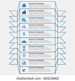 Digital Business Infographic. Vector