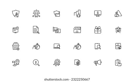 Digital business linear icons collection.Set of thin line web icon set, simple outline icons collection, Pixel Perfect icons, Simple vector illustration

