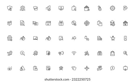Digital business linear icons collection.Set of thin line web icon set, simple outline icons collection, Pixel Perfect icons, Simple vector illustration
