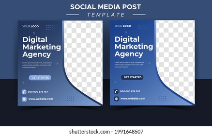 Digital Business Marketing Agency Instagram Post Template