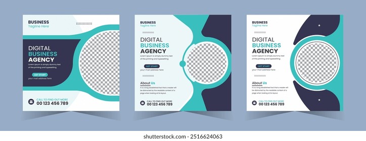 Agência de marketing empresarial digital promoção de mídia social pacote web banner Instagram post template