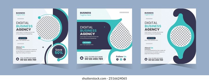 Agência de marketing empresarial digital promoção de mídia social pacote web banner Instagram post template