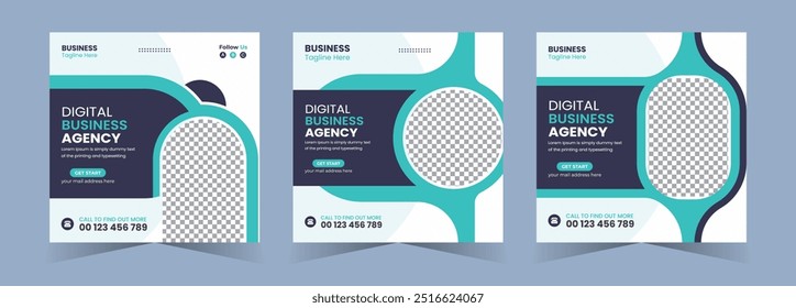 Agência de marketing empresarial digital promoção de mídia social pacote web banner Instagram post template