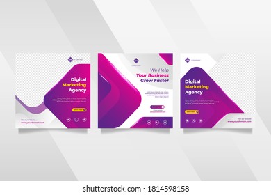 Digital business marketing agency social media post & web banner