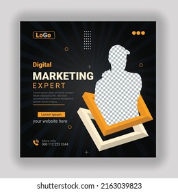 Digital business marketing agency social media post and web banner template