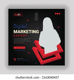 Digital business marketing agency social media post and web banner template