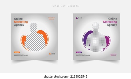Digital business marketing agency social media post banner template