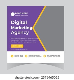 Digital business marketing agency social media post design and web template square flyer design 