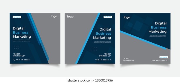 Digital business marketing banner for social media post template 