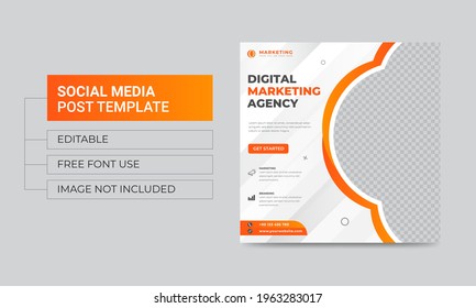 Digital business marketing banner for social media post template