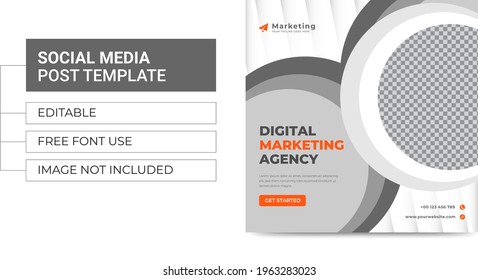 Digital business marketing banner for social media post template