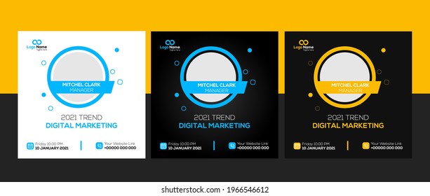 Digital business marketing banner for social media post template