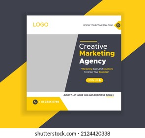 Digital business marketing banner for social media post template