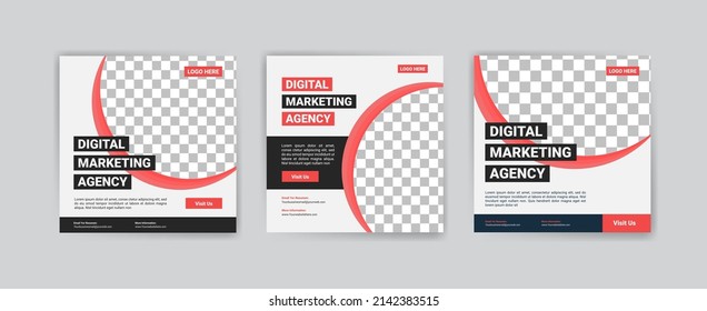 Digital business marketing banner for social media post template	