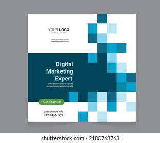Digital business marketing banner for social media post template
