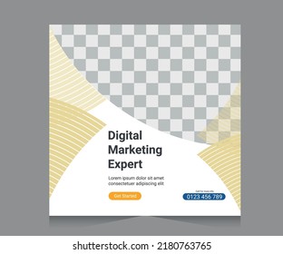 Digital business marketing banner for social media post template
