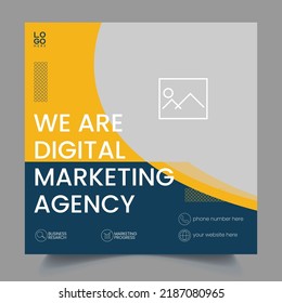 Digital business marketing banner for social media post template design