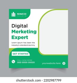 Digital business marketing banner for social media post template