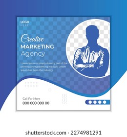 Digital business marketing banner for social media post template 