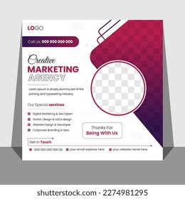 Digital business marketing banner for social media post template 