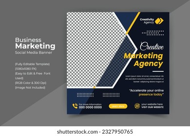 Digital business marketing banner for social media post template