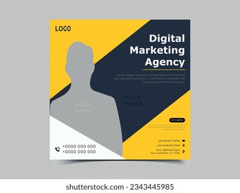 Digital business marketing banner for social media post template