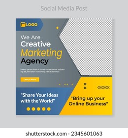 Digital business marketing banner for social media post template