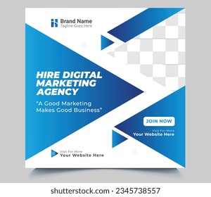 Digital business marketing banner for social media post template