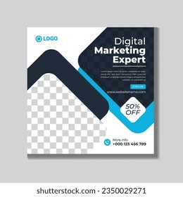 Digital business marketing banner for social media post template